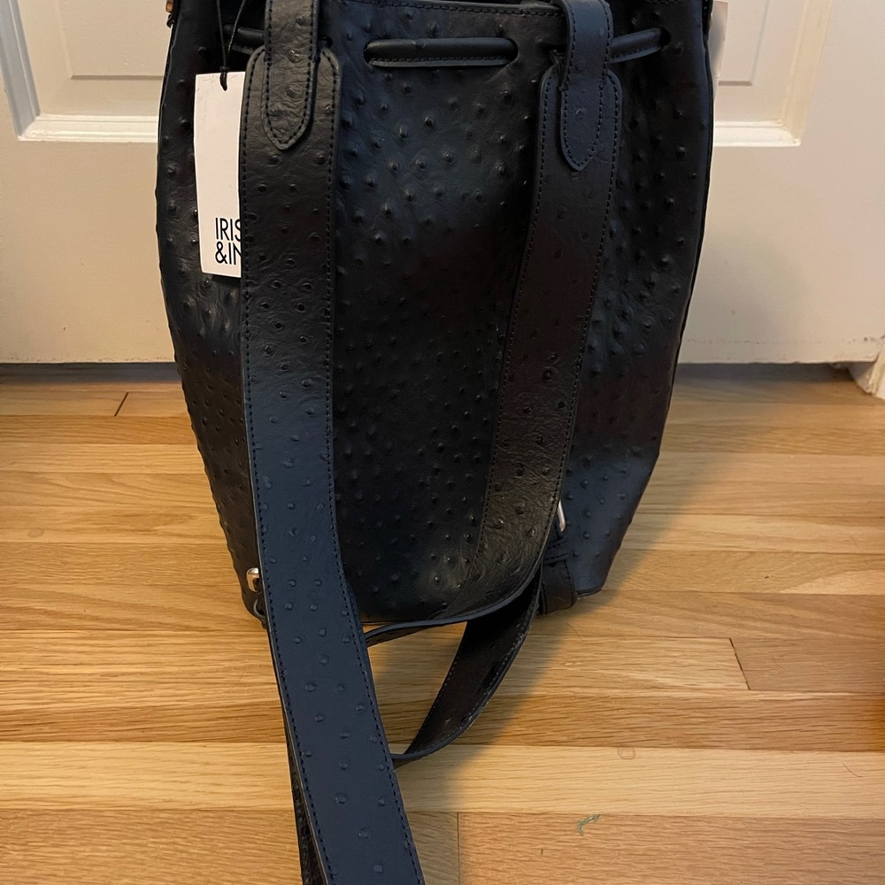 Women's Navy Drawstring Backpack - Picture 6 of 7